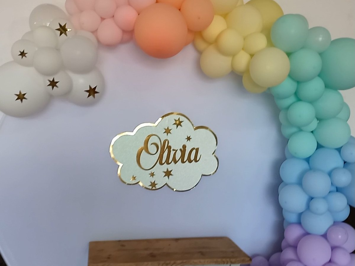 Decoración de baby shower con fotocall personalizado en Gran Canaria